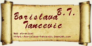 Borislava Tančević vizit kartica
